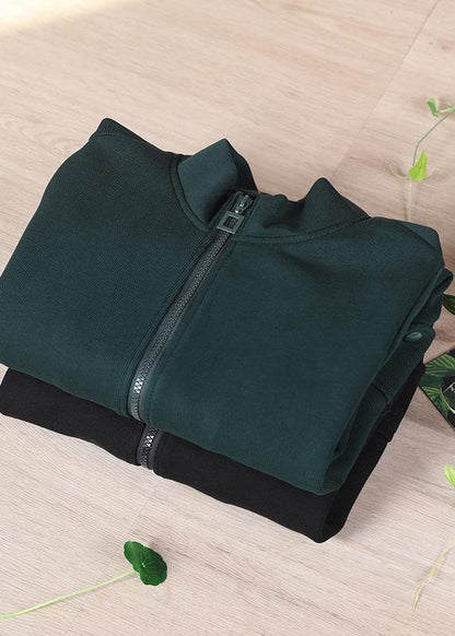 Black Zip Up Trench Short Coat