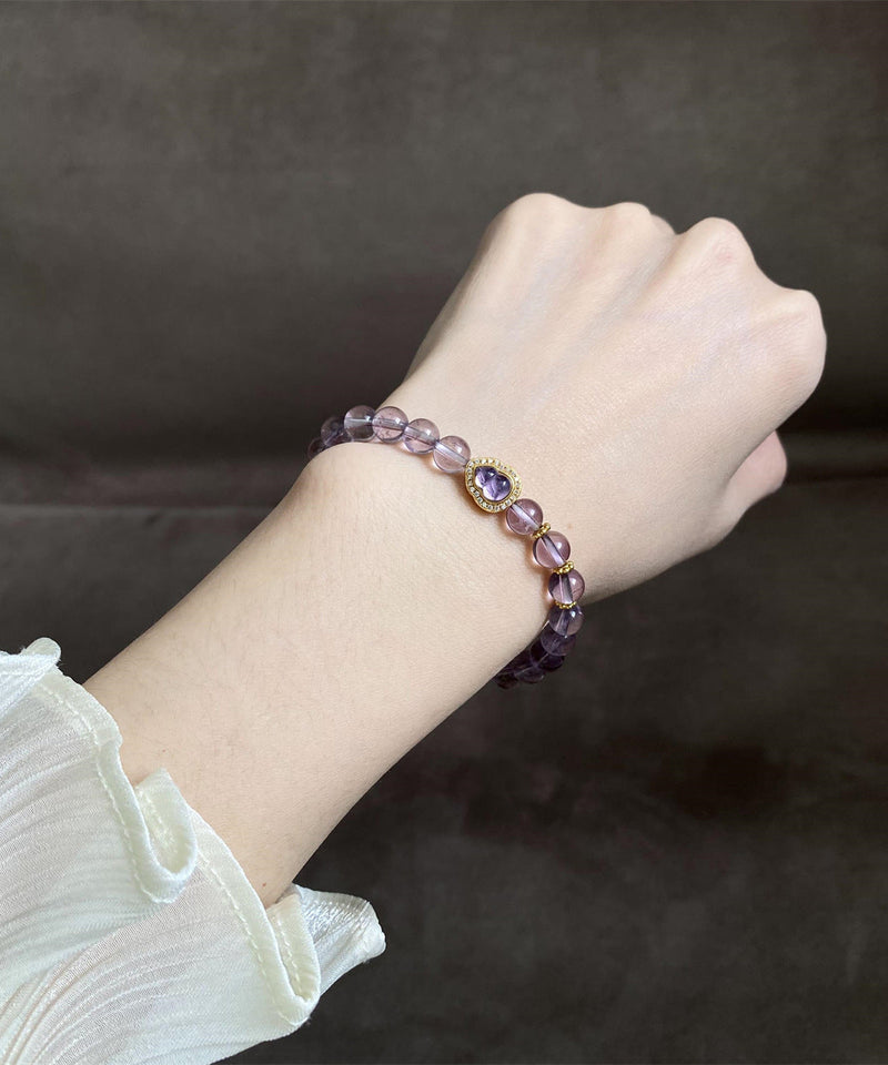 Purple Alloy Crystal Zircon Calabash Chain Bracelet