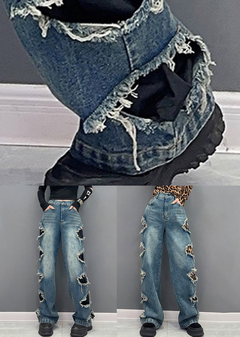 Black Pockets High Waist Denim Pants Spring