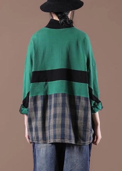 Spring Simple Tunic Green Tops