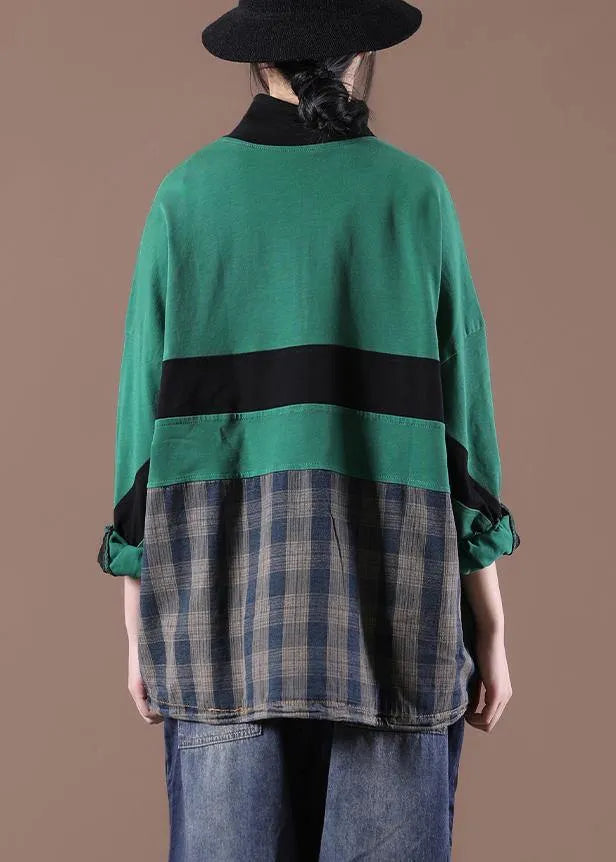 Spring Simple Tunic Green Tops