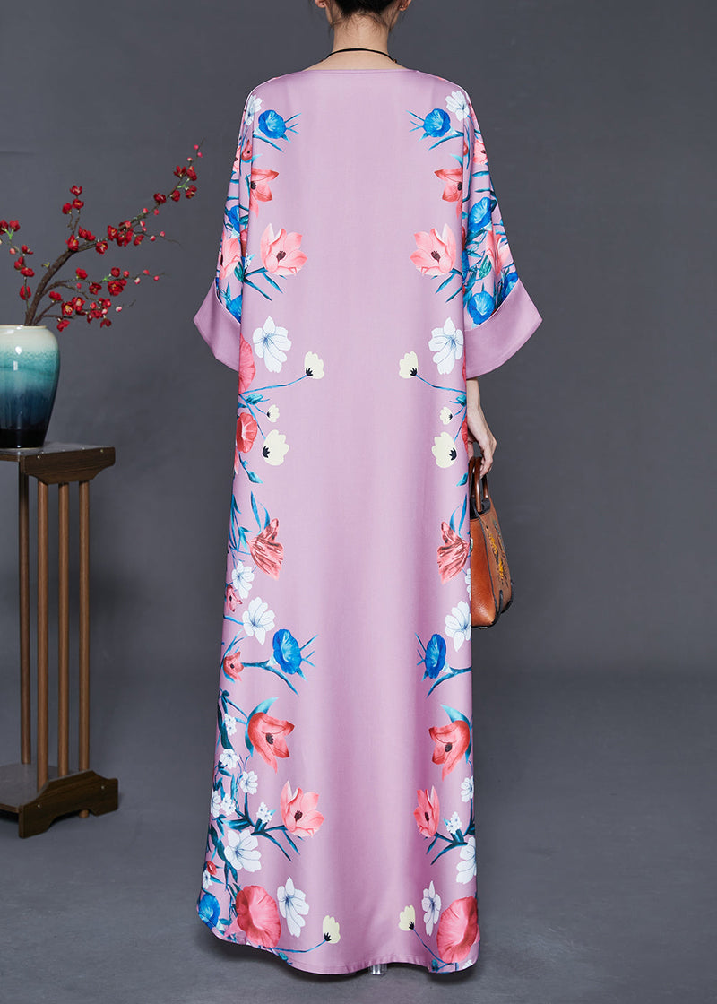 Pink Print Holiday Dresses Oversized Summer