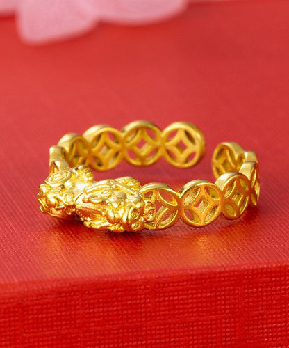 Boutique Gold Copper Overgild a Mythical Wild Animal Open Rings