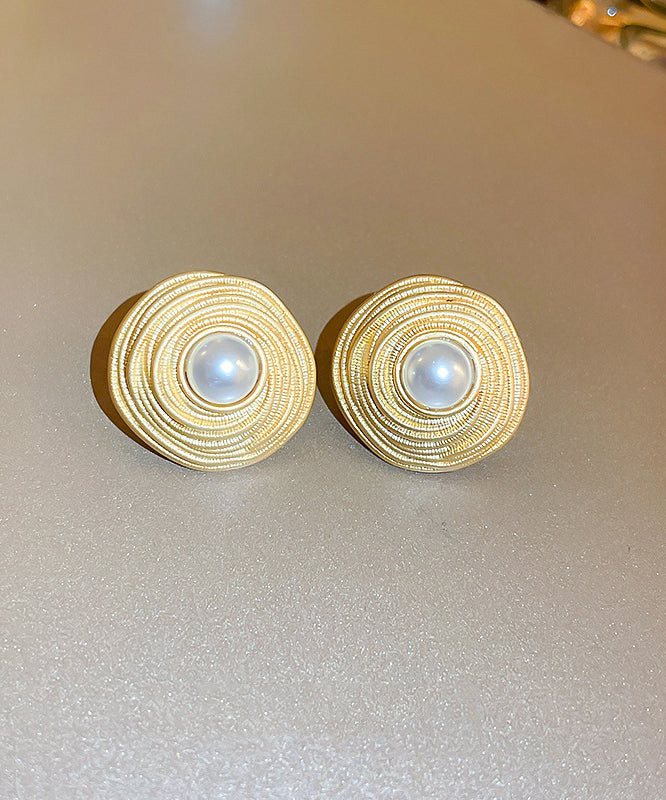 Wrapped Circle Pearl Earrings