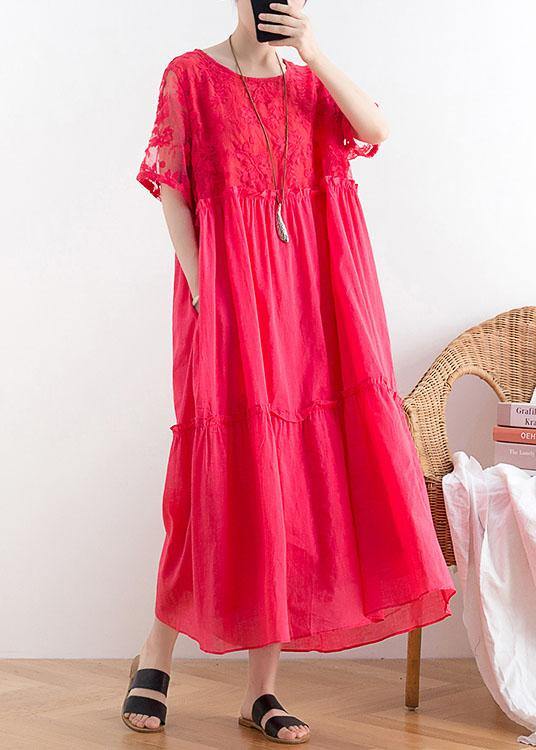 Modern Rose Patchworkprint Cotton Party Summer Dress
