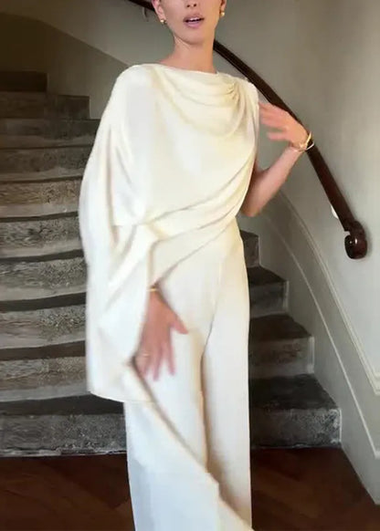 White Asymmetrical Slim Jumpsuits Summer