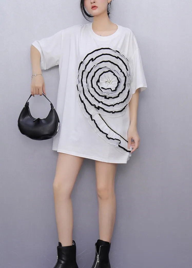 White Ruffled Decorated Cotton Tanks Summer