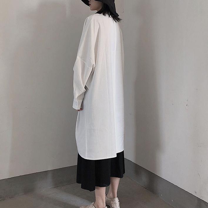 White Tunics for Stand Collar Hollow Out Maxi Spring Dresses