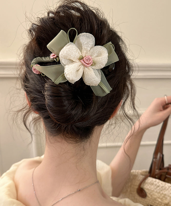 Green Plastic Fabric Tulle Hairpin
