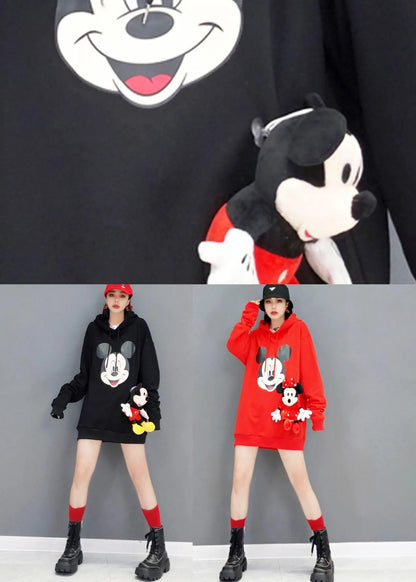 Christmas Red Loose Fall Sweatshirt Street Wear