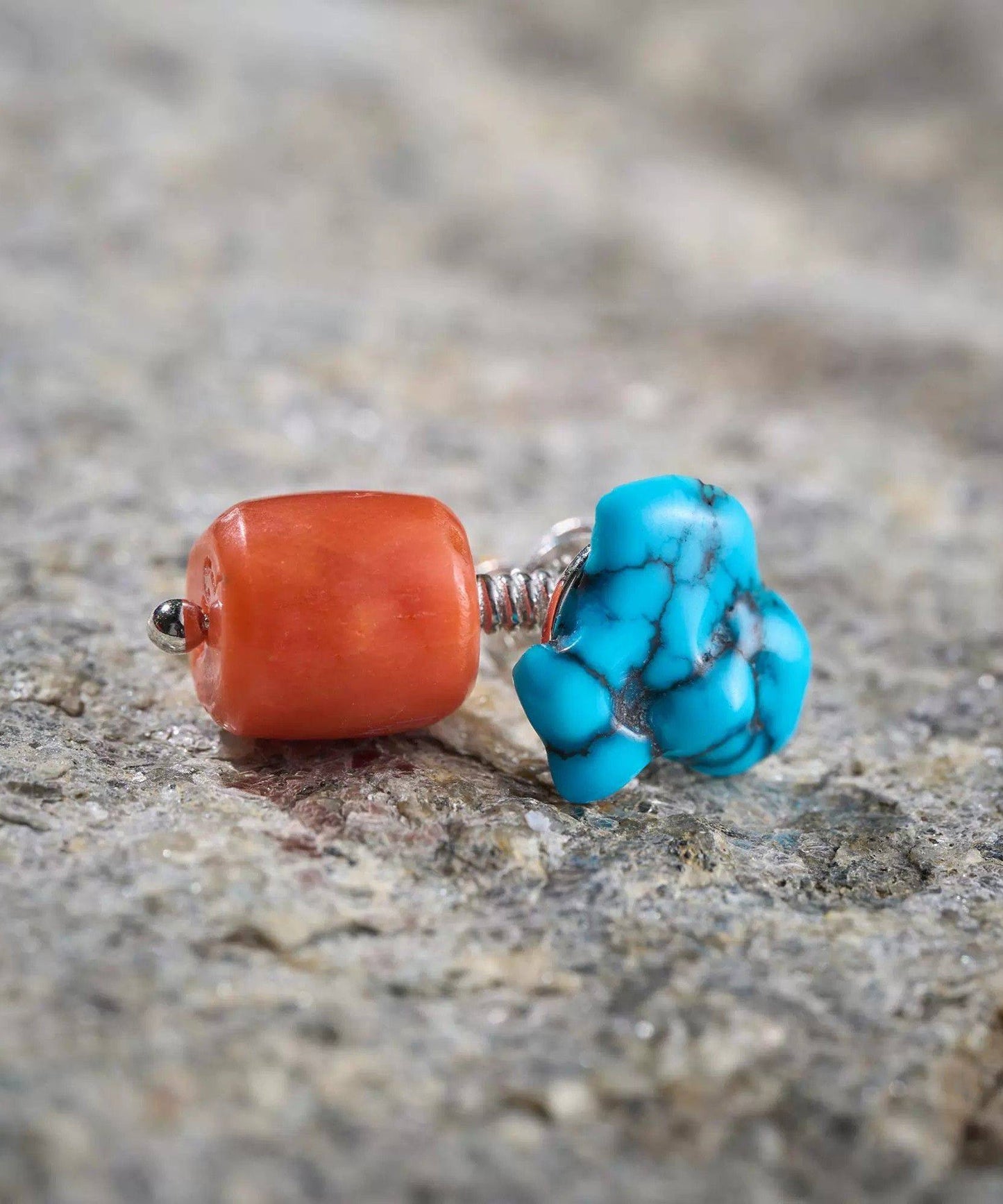 Chinese Style Colorblock Alloy Turquoise Drop Earrings
