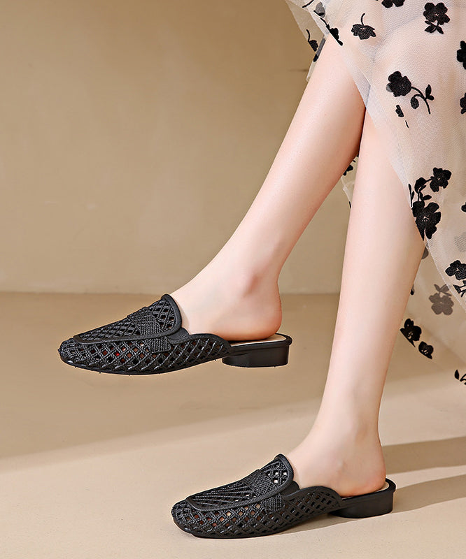 New Apricot Hollow Out Breathable Slide Sandals