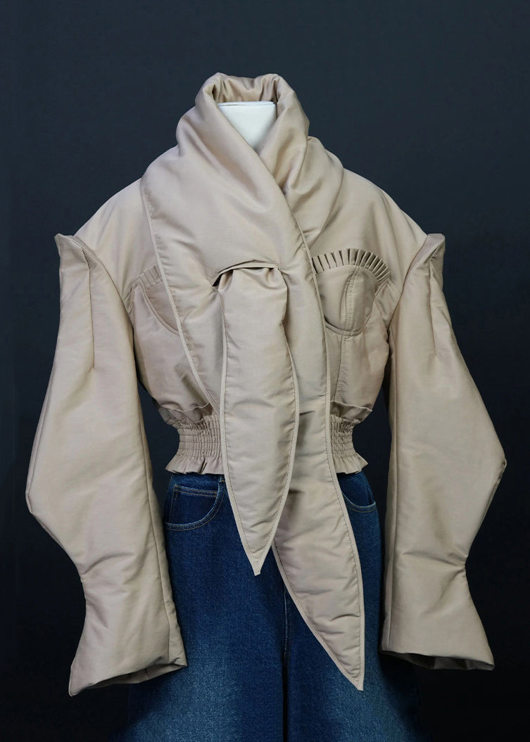 Khaki Bow Original Design Duck Down Down Coats Winter