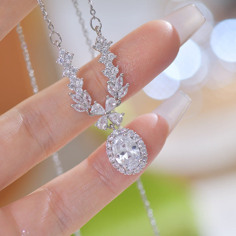 Baroque Crystal Laurel Necklace