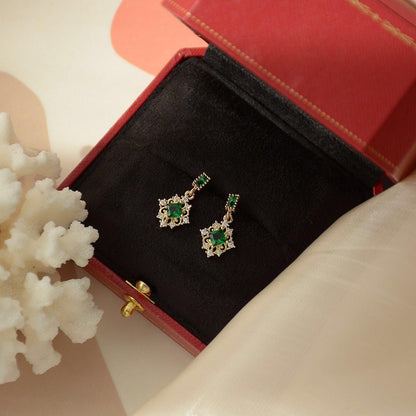 Emerald Baroque Earrings - Daphne