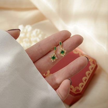 Emerald Baroque Earrings - Daphne