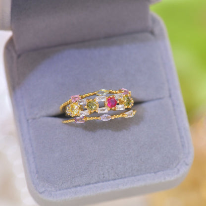 Baroque Gemstone Ring Set