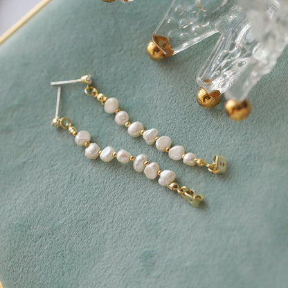 Baroque Pearl Hoop Earrings