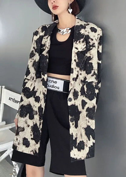 Simple Loose Notched Pockets Button Fall Long Sleeve Coats