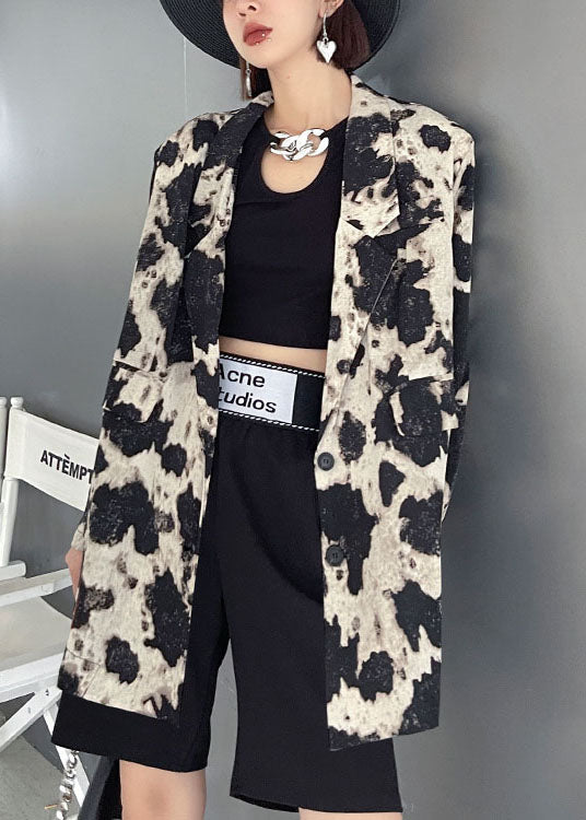 Simple Loose Notched Pockets Button Fall Long Sleeve Coats