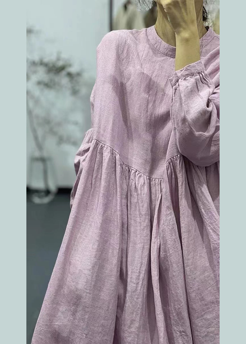Purple Oversized Exra Large Hem Linen Dress Spring