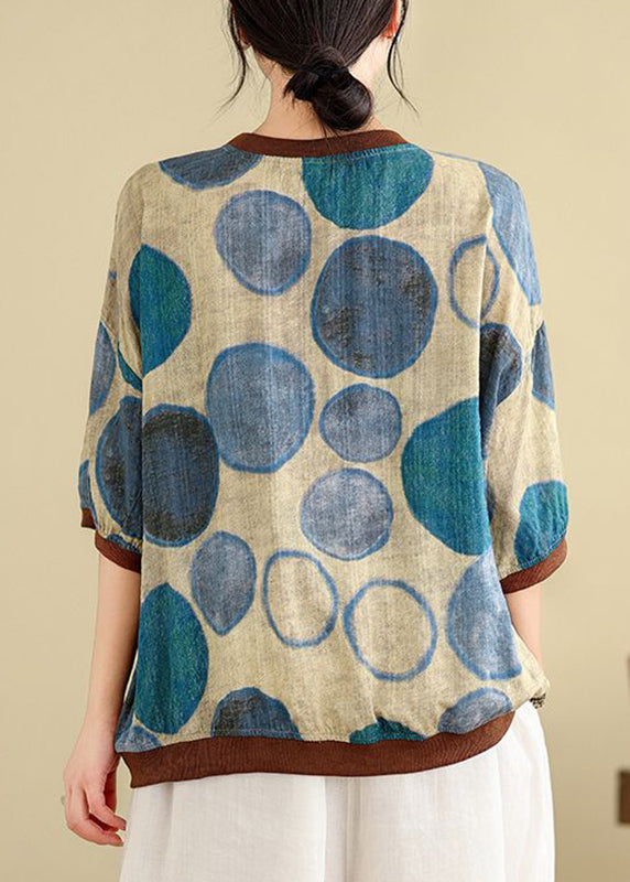 Blue Print Top Bracelet Sleeve