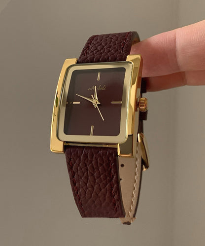 Brief Mulberry Metal Leather Quartz Movement Watches