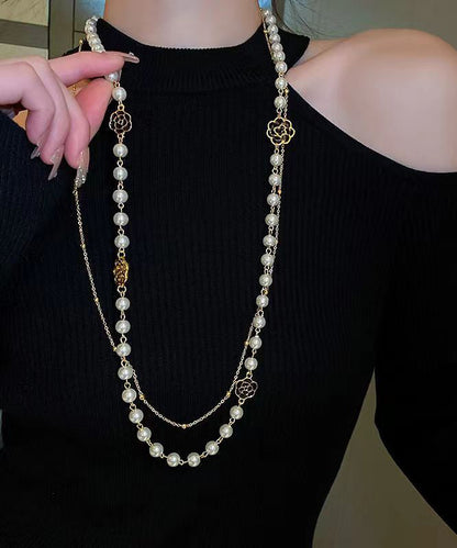 Patchwork Long Pearl Necklace
