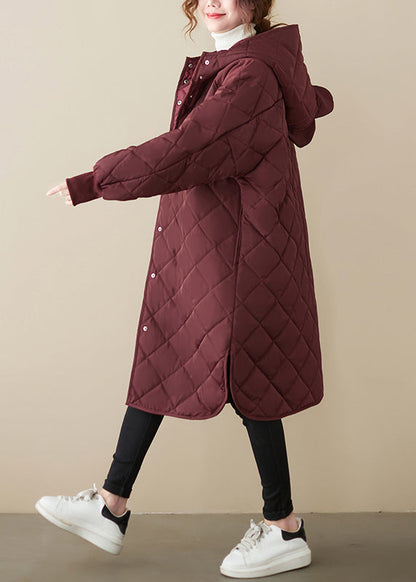 Mulberry Hooded Patchwork Fine Cotton Filled Coats Winter