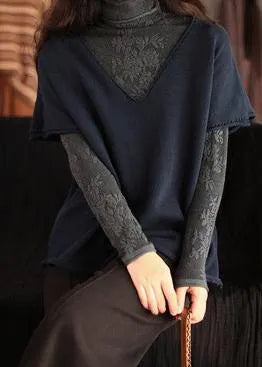 Blue Box Top V Neck Sleeveless Clothing Spring Tops