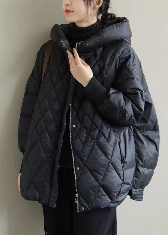 Khaki Zip Up Duck Down Winter Down Coat