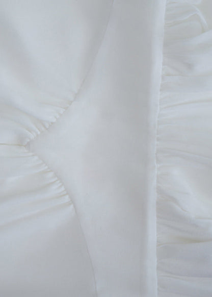 White V Neck High Waist Chiffon Holiday Dress Fall
