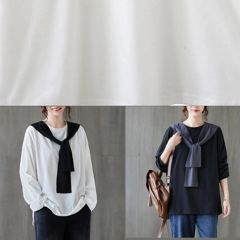 Classy White Shirts O Neck Side Open Loose Spring Blouse
