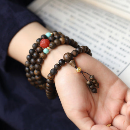 108 Beads Agarwood Wood Mala Bracelet for Meditation Peace