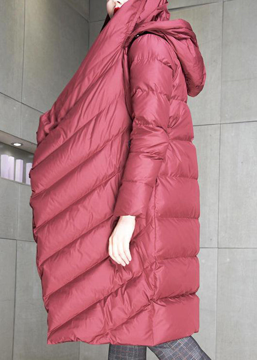 New Navy Asymmetrical Button Cotton Blend Coat Winter