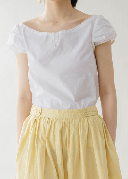 Natural White O-neck Patchwork Cotton T Shirt Summer