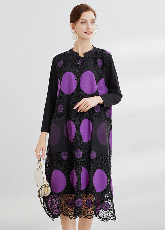 Grey Hollow Out Lace Dresses V Neck Spring