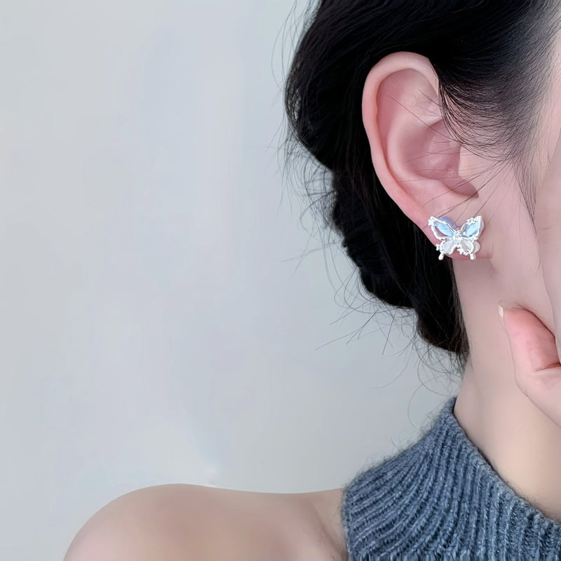 Blue Butterfly Stud Earrings