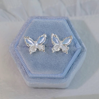 Blue Butterfly Stud Earrings