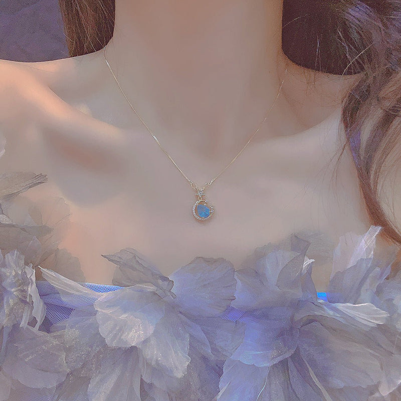 Miley Blue Gem Necklace