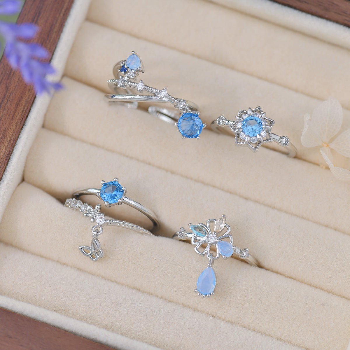 Blue Snowflake Ring
