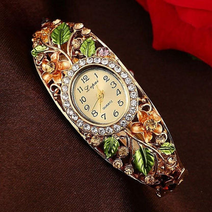 Flower Gemstone Watch Bracelet