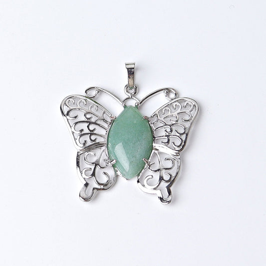 Butterfly Crystal Pendant 1.6 Inches | Healing Energy Gem