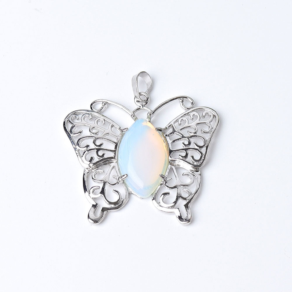Butterfly Crystal Pendant 1.6 Inches | Healing Energy Gem