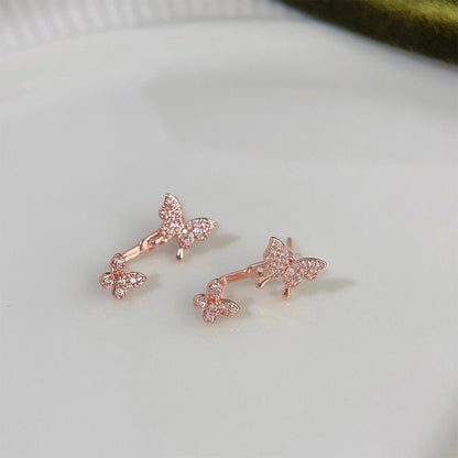 [] Butterfly Earrings in Rose Gold