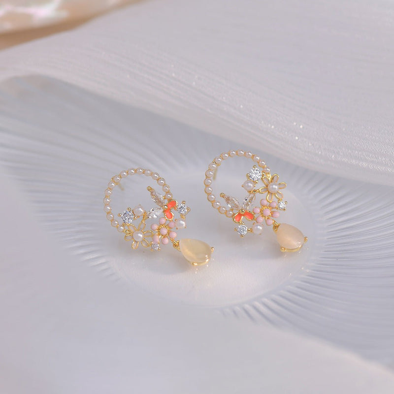 Lyric Butterfly Flower Earrings