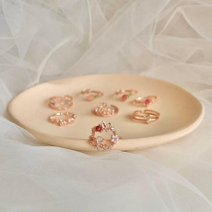 [] Posy Butterfly Flower Ring