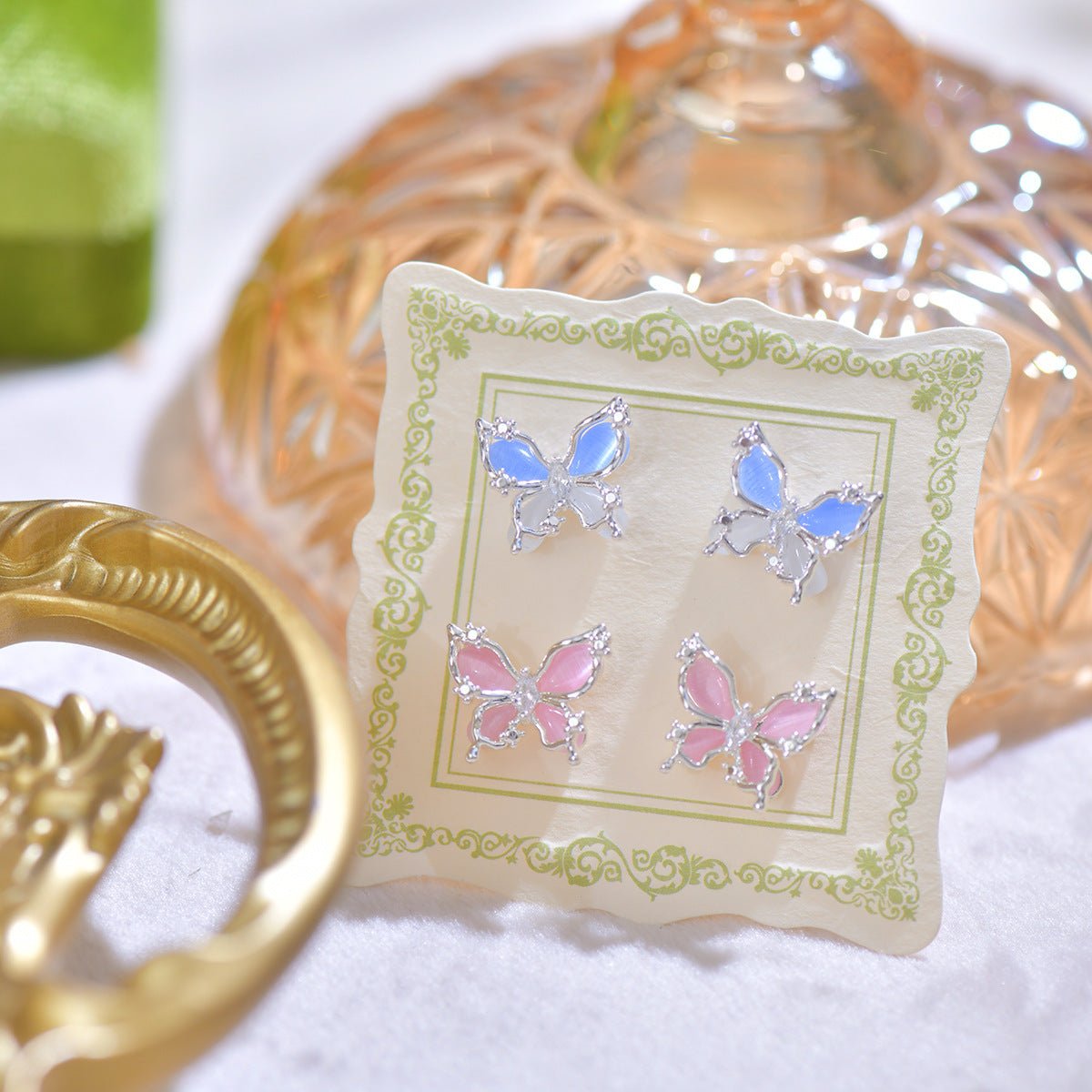 Blue Butterfly Stud Earrings
