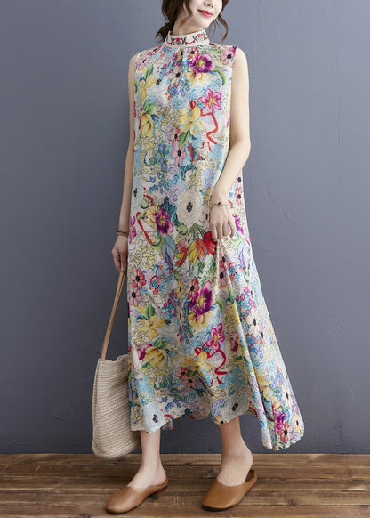 Turtleneck Print Holiday Maxi Dresses Summer
