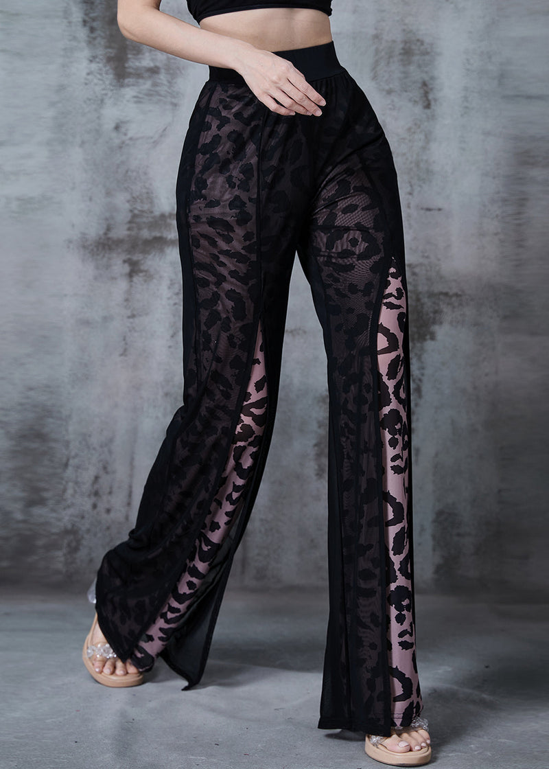 Black Side Open Silm Fit Chiffon Bell-bottom Fall